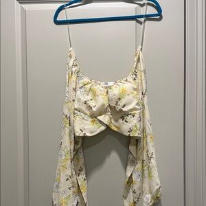 Floral Cream Blouse with Yellow Accents